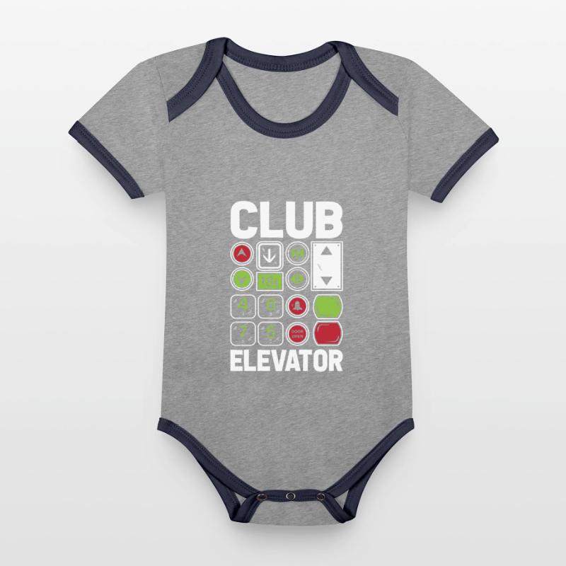 Elevator Elevator Buttons Organic Baby Contrasting Bodysuit