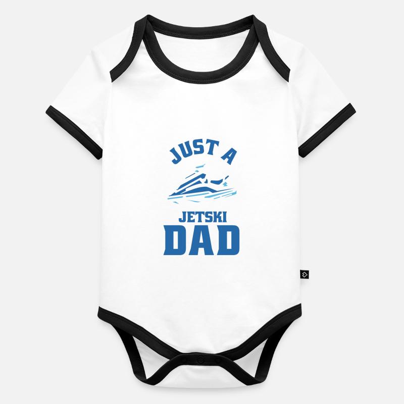 Jet Ski Juste un papa Jet Ski Body Bébé bio contrasté manches courtes
