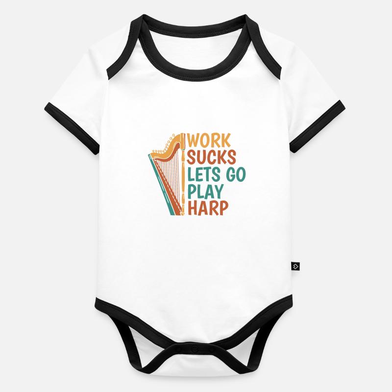 Harpe Body Bébé bio contrasté manches courtes