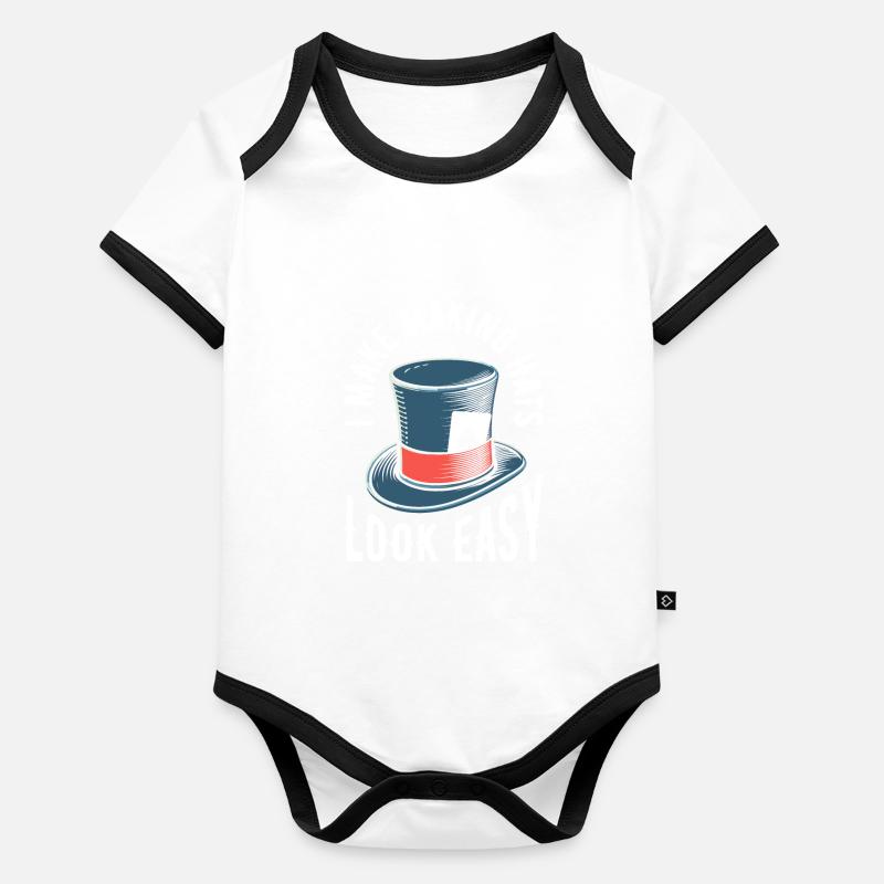 Chapelier Body Bébé bio contrasté manches courtes