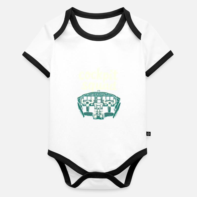 Flugingenieur Kader Baby Bio-Kurzarm-Kontrastbody
