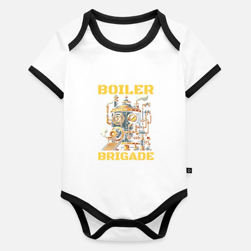 Boiler Operator Team Organic Baby Contrasting Bodysuit