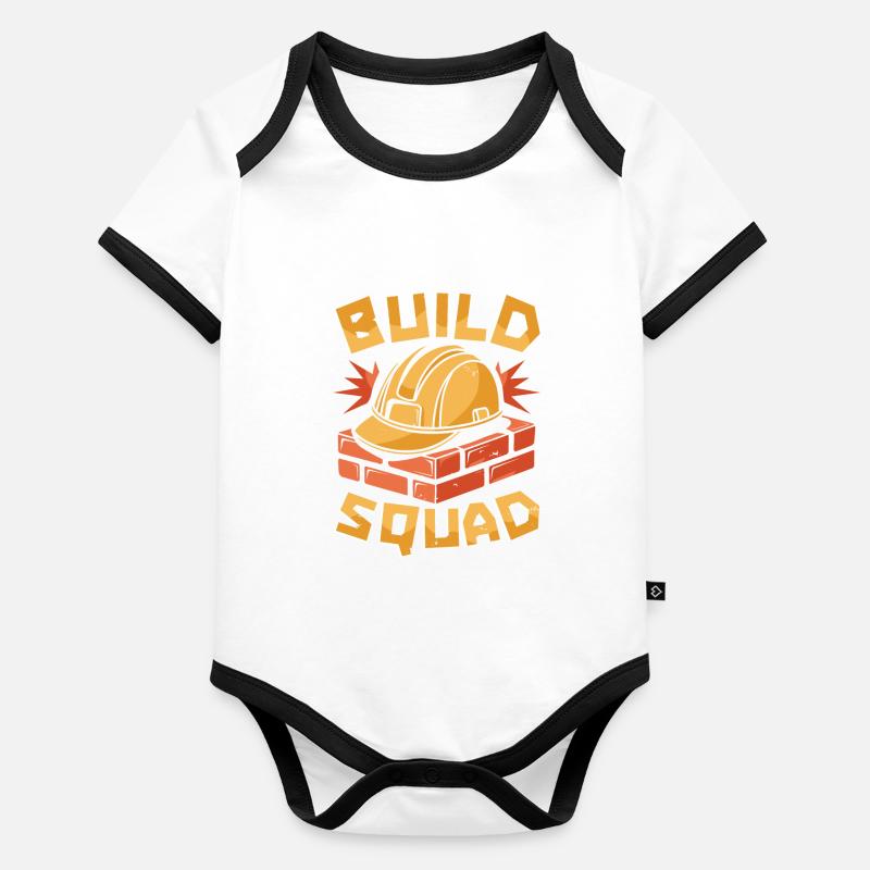 Master Builder Squad Organic Baby Contrasting Bodysuit