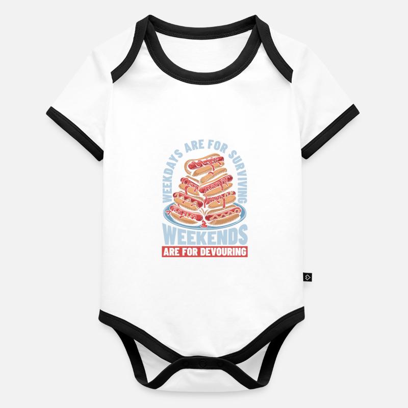 Concours de nourriture Body Bébé bio contrasté manches courtes