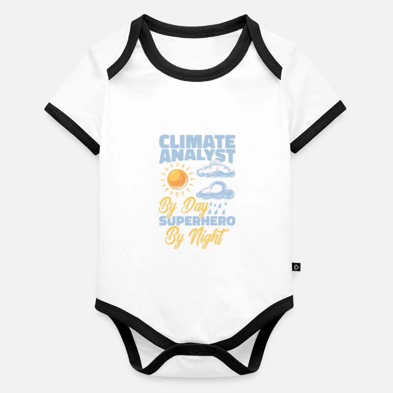 Analyste climat Body Bébé bio contrasté manches courtes