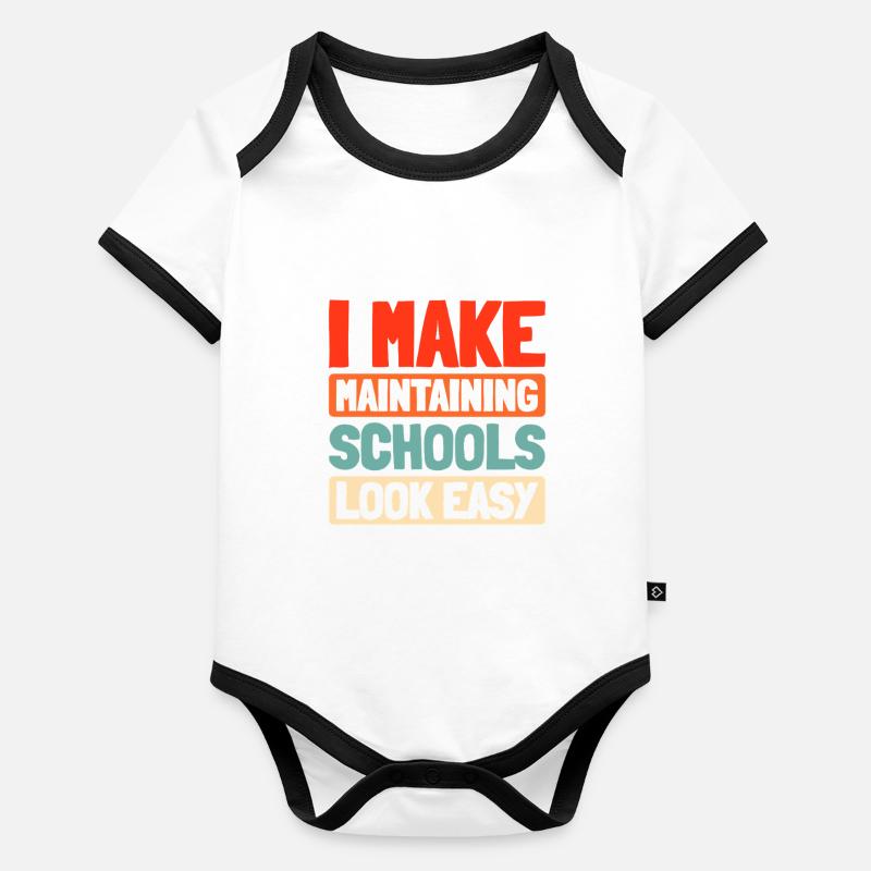 School administrator Organic Baby Contrasting Bodysuit
