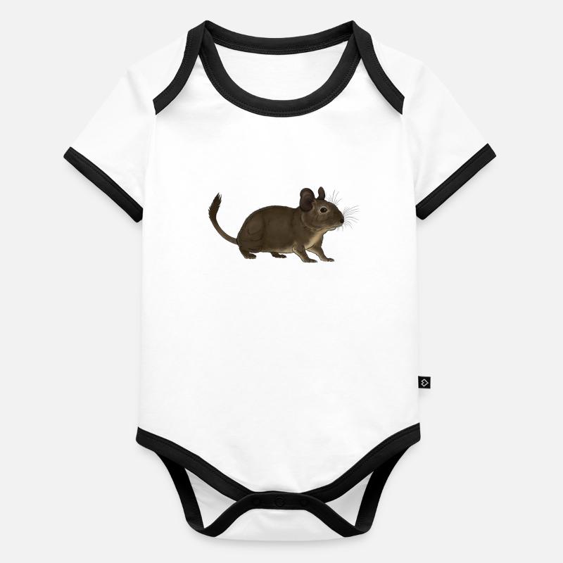 Rongeurs Degu Cool Cool Mignons Body Bébé bio contrasté manches courtes
