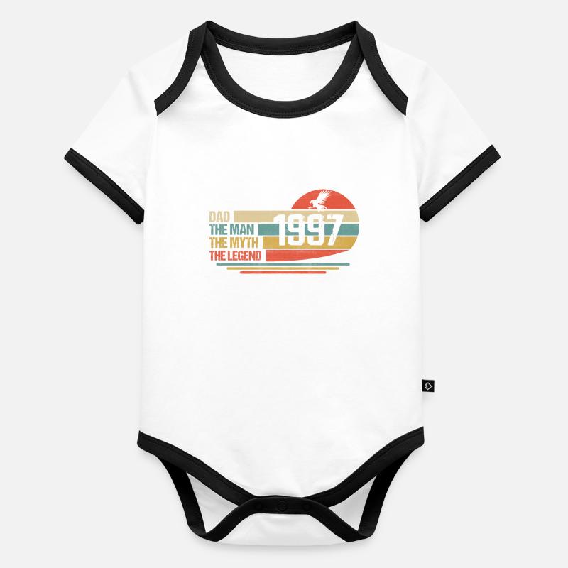 Bester Vater der Welt seit 1997 Vatertag Baby Bio-Kurzarm-Kontrastbody