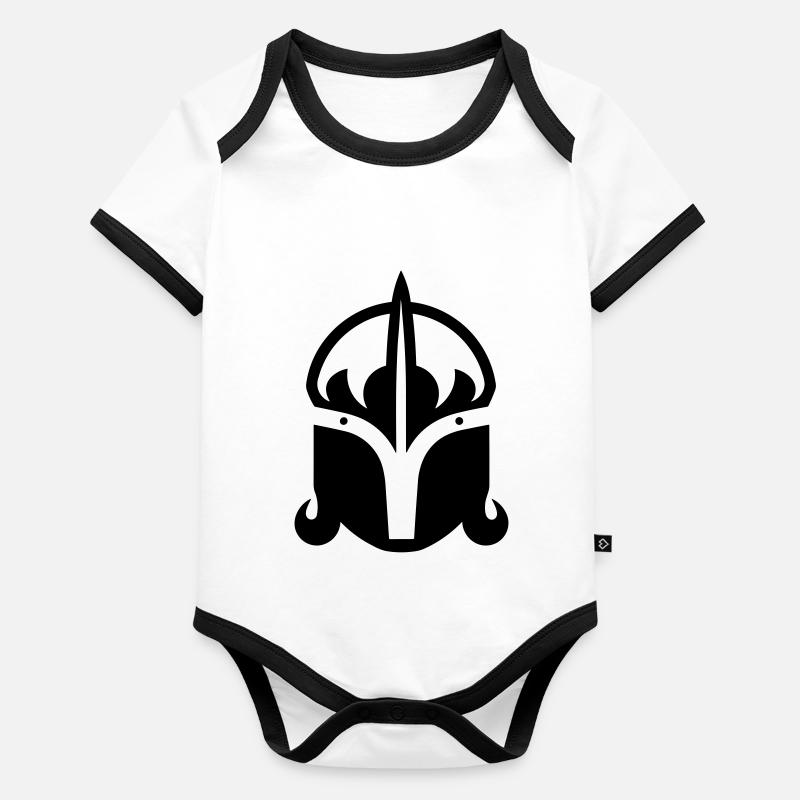 Guerrier Casque de viking Body Bébé bio contrasté manches courtes