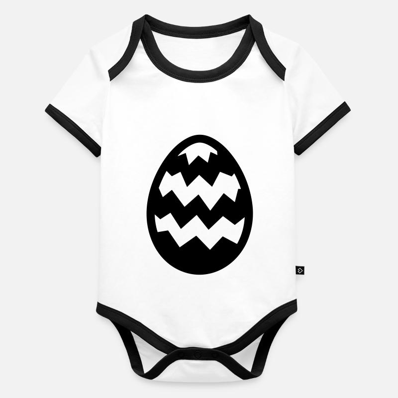 Oeuf de Pâques Body Bébé bio contrasté manches courtes