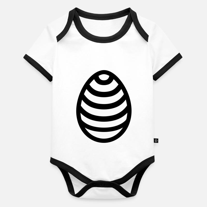 Oeuf de Pâques Body Bébé bio contrasté manches courtes