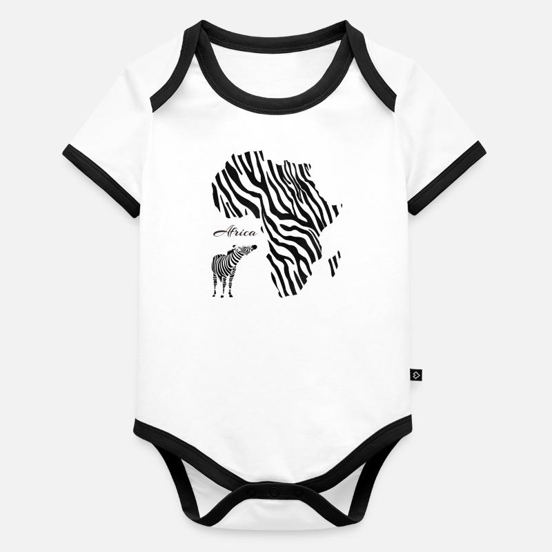 Afrika Baby Bio-Kurzarm-Kontrastbody