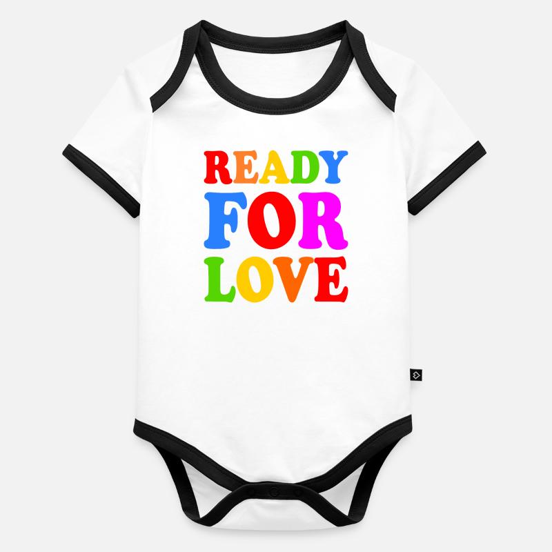 Ready for love Baby Bio-Kurzarm-Kontrastbody