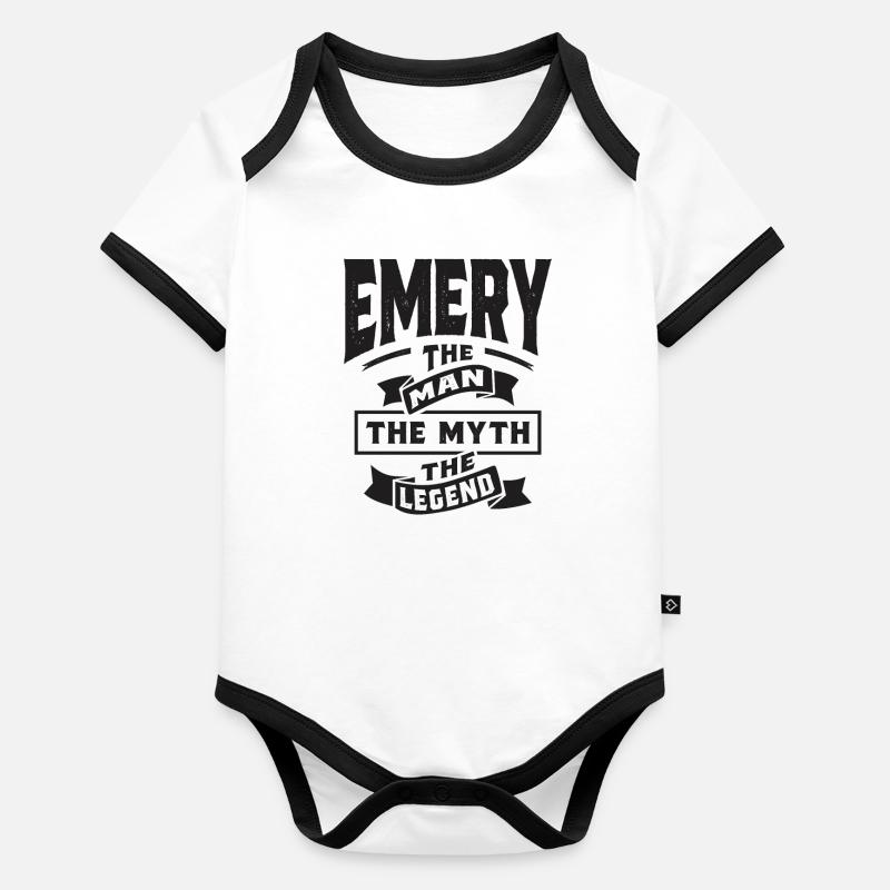 Emery Personalized Name Organic Baby Contrasting Bodysuit