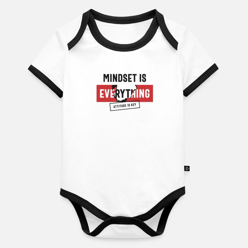 Positive Denkweise, Einstellung ist der Schlüssel Baby Bio-Kurzarm-Kontrastbody