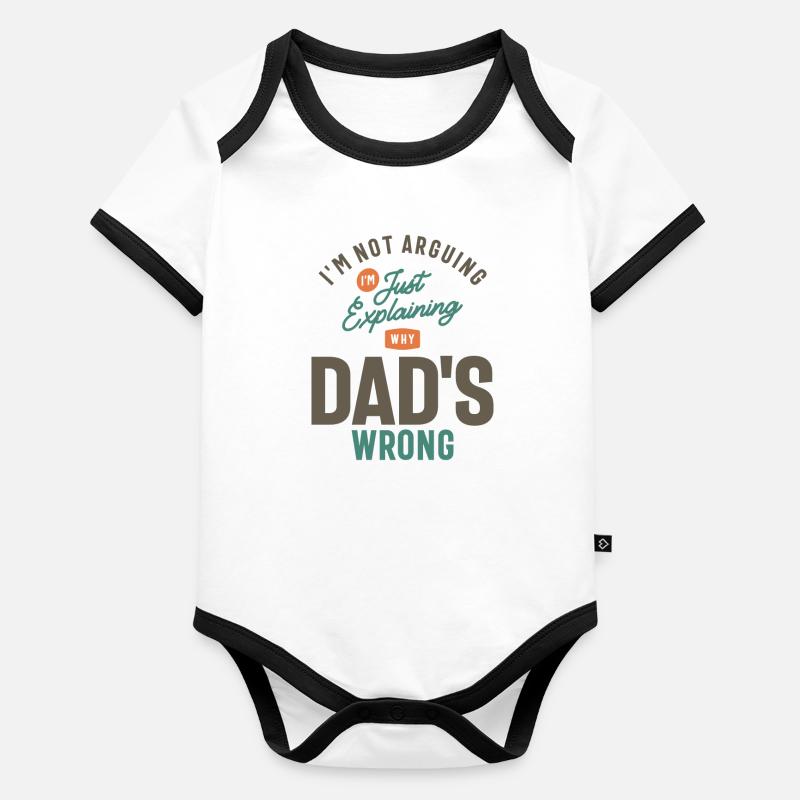 Explaining Dad's Wrong - The Grandpa's Insight Organic Baby Contrasting Bodysuit