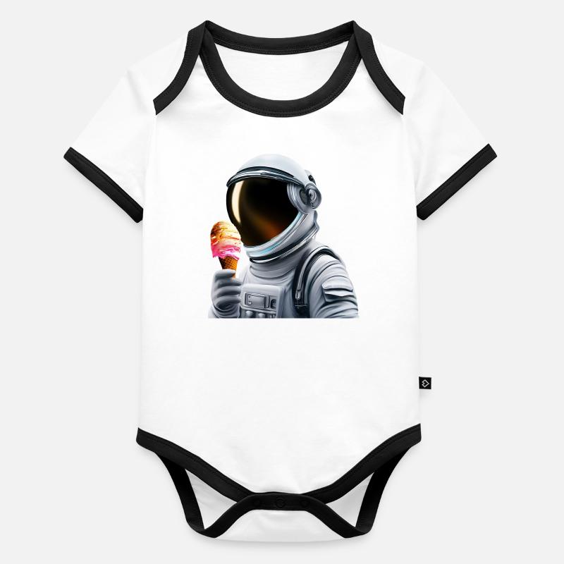 Waffle Ice Cream Astronaut Organic Baby Contrasting Bodysuit