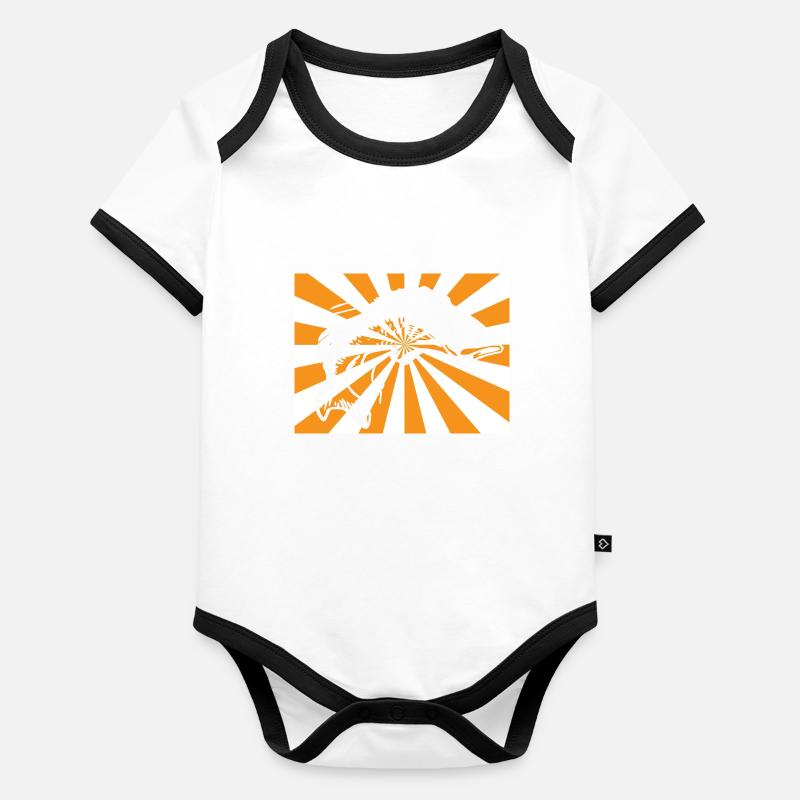 Style de poisson pêcheur Body Bébé bio contrasté manches courtes