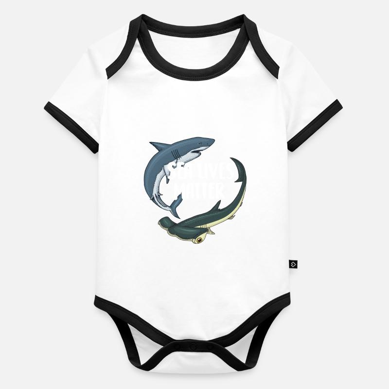 Save the Sharks Organic Baby Contrasting Bodysuit