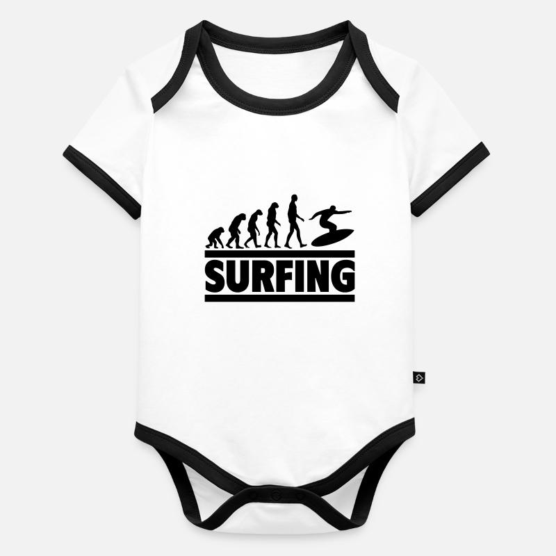 Évolution du surf : De l’homme au surfeur Body Bébé bio contrasté manches courtes