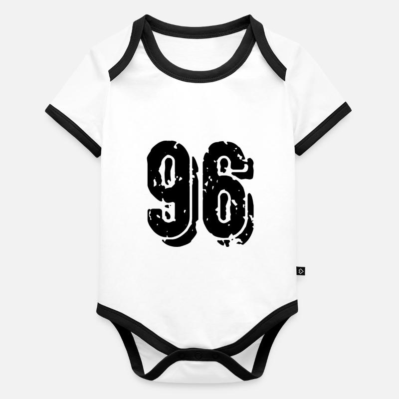 Maillot à 96 numéros Body Bébé bio contrasté manches courtes