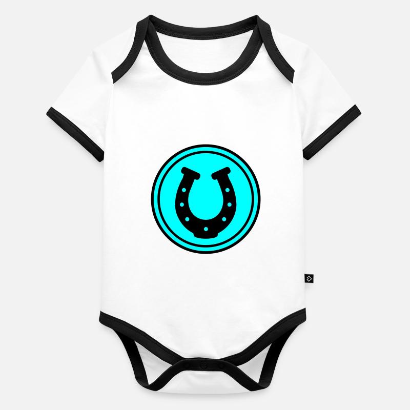 Horseshoe Icon Organic Baby Contrasting Bodysuit