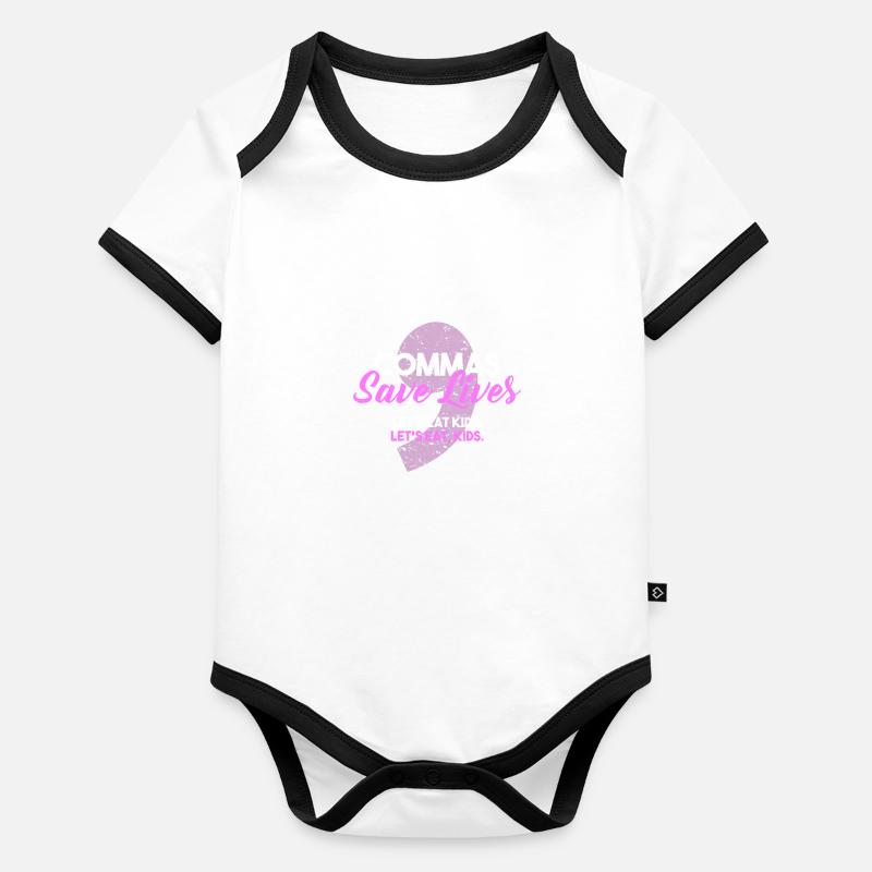 Commas Save Lives I Kommas retten Leben Baby Bio-Kurzarm-Kontrastbody