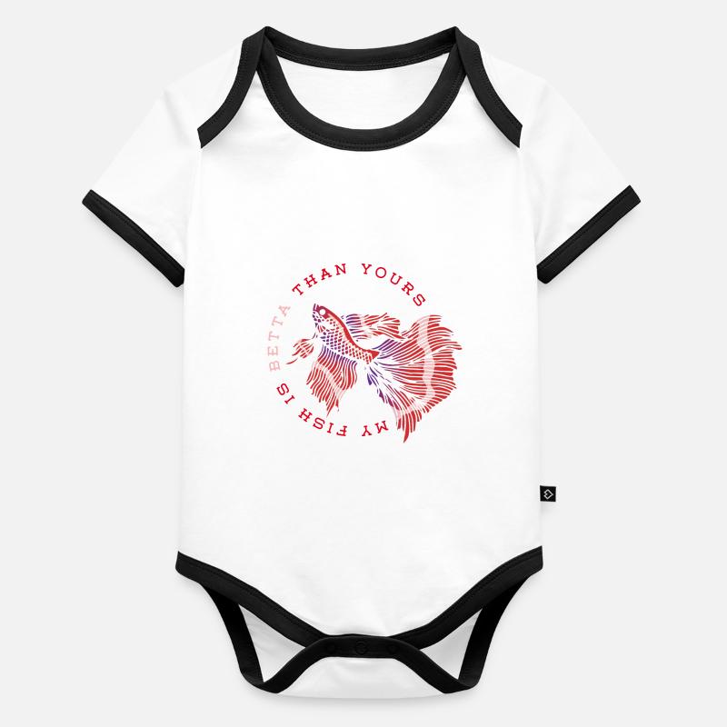 Betta Splendens fighting fish Labyrinthfish spell Organic Baby Contrasting Bodysuit