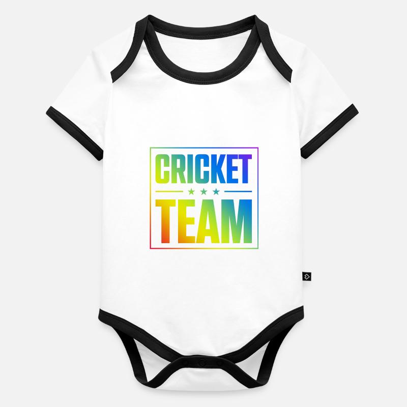 Équipe de cricket Body Bébé bio contrasté manches courtes