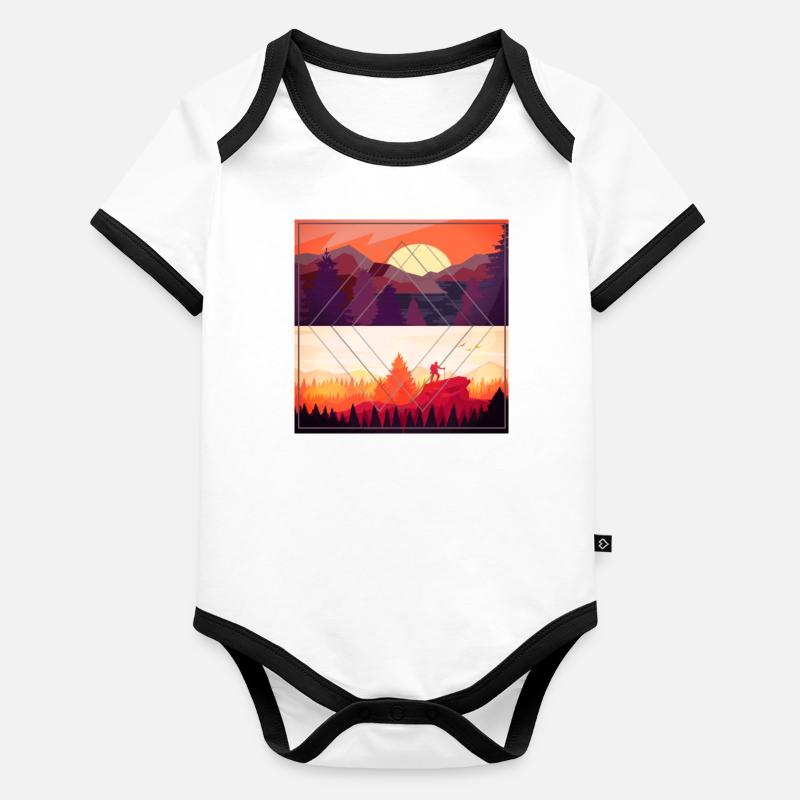 Nature moderne Body Bébé bio contrasté manches courtes