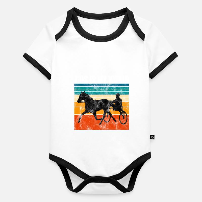 Ceci est mon World Trotting Races Retro Body Bébé bio contrasté manches courtes