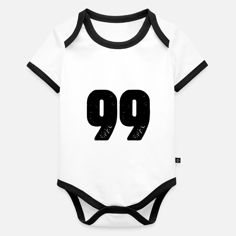 Maillot numéro 99 Body Bébé bio contrasté manches courtes