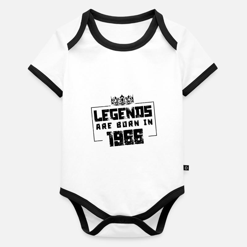 1966 Légendes nées en Body Bébé bio contrasté manches courtes