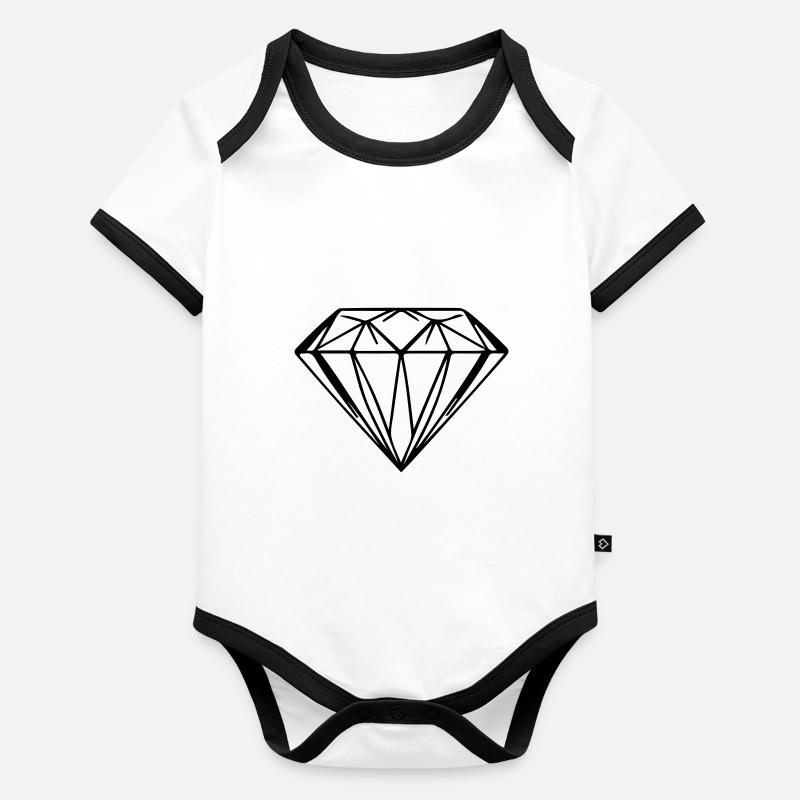 Symbole de diamant Body Bébé bio contrasté manches courtes
