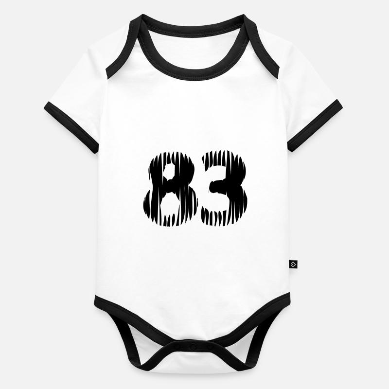 Maillot à 83 numéros Body Bébé bio contrasté manches courtes