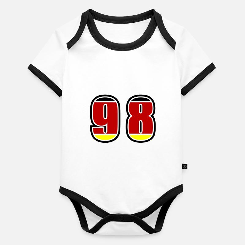 98 Number Germany Jersey Organic Baby Contrasting Bodysuit