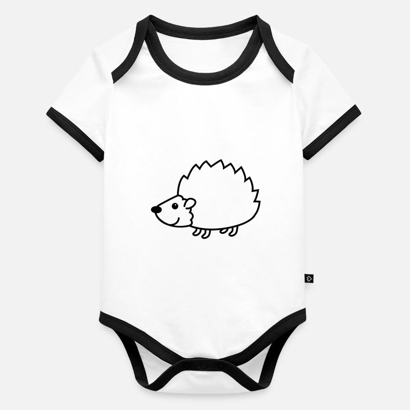 Hérisson animal comique Body Bébé bio contrasté manches courtes