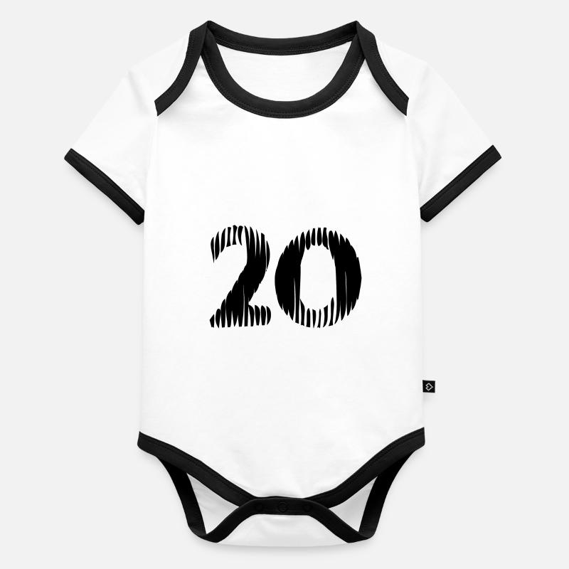 Maillot à 20 chiffres Body Bébé bio contrasté manches courtes