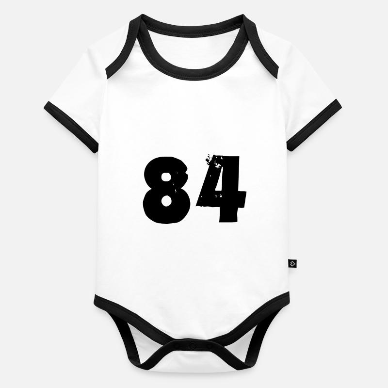 84 Zahl Baby Bio-Kurzarm-Kontrastbody