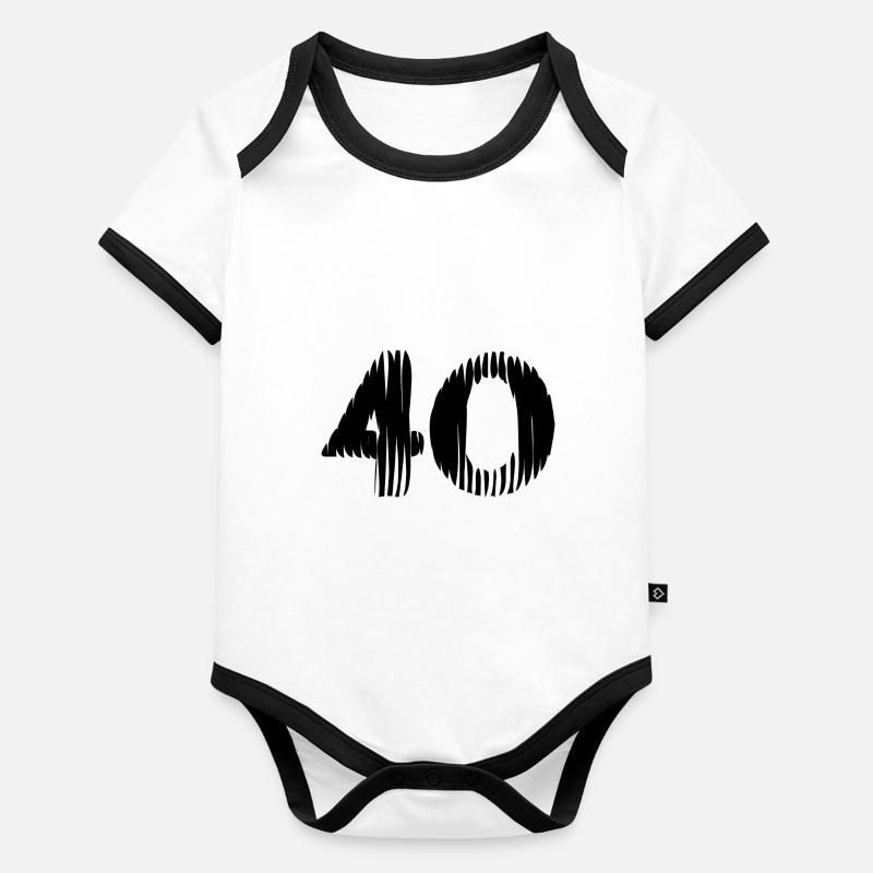 Maillot à 40 numéros Body Bébé bio contrasté manches courtes