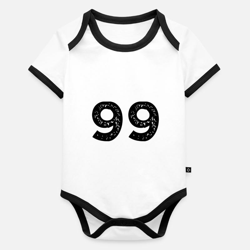 Maillot numéro 99 Body Bébé bio contrasté manches courtes