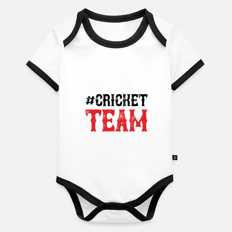 Équipe de cricket Body Bébé bio contrasté manches courtes