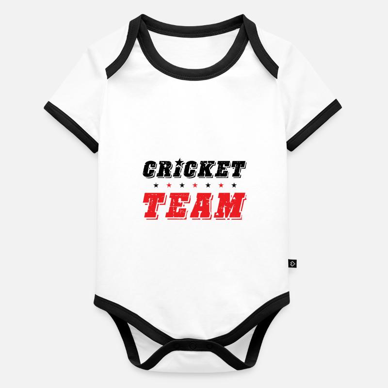 Équipe de cricket Body Bébé bio contrasté manches courtes
