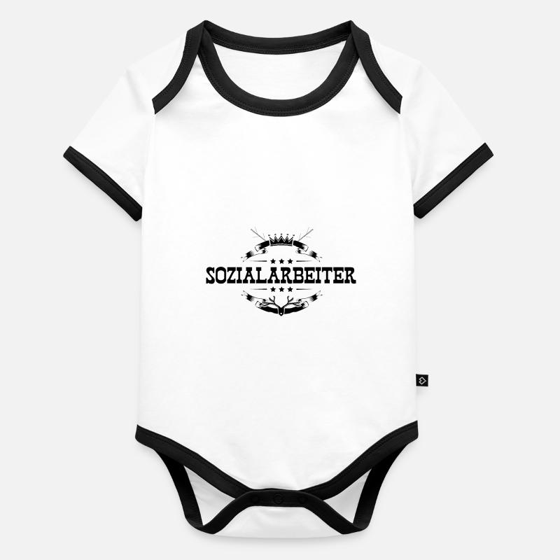 Sozialarbeiter Beruf Baby Bio-Kurzarm-Kontrastbody