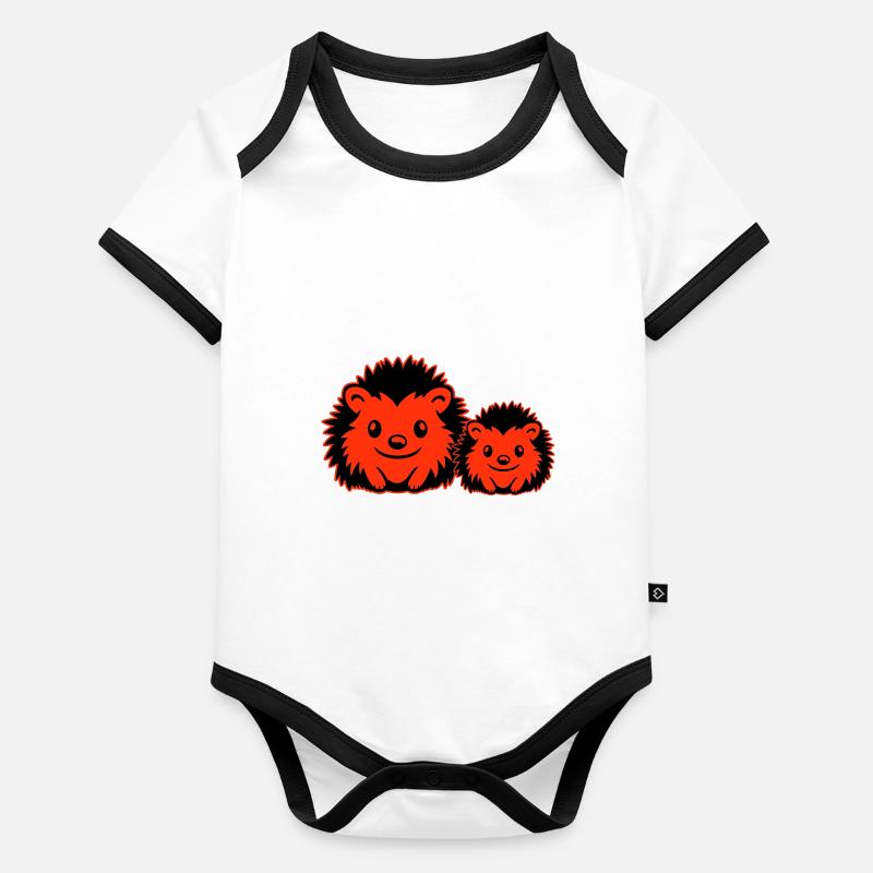 Hedgehog Comic Cute Organic Baby Contrasting Bodysuit