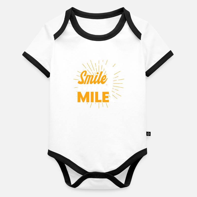 Runner Half Marathon Jogging Gift Organic Baby Contrasting Bodysuit