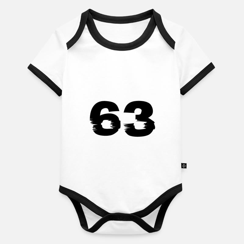 63 Zahl Baby Bio-Kurzarm-Kontrastbody