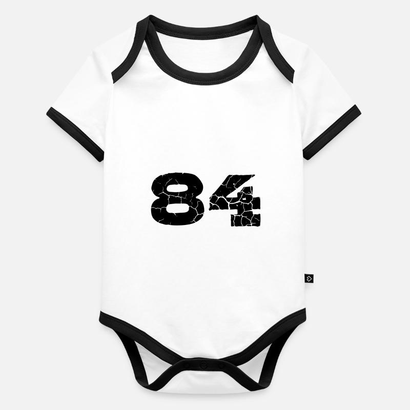 Maillot à 84 numéros Body Bébé bio contrasté manches courtes