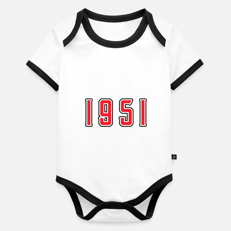 1951 anniversaire Body Bébé bio contrasté manches courtes