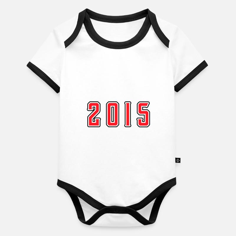 Anniversaire 2015 Body Bébé bio contrasté manches courtes